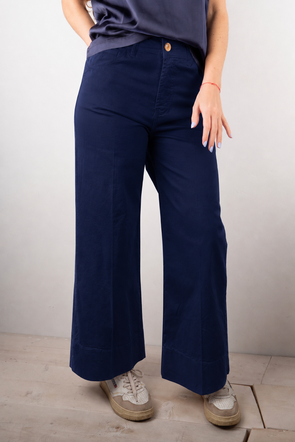 Pantalone Bordo Cotone Blu