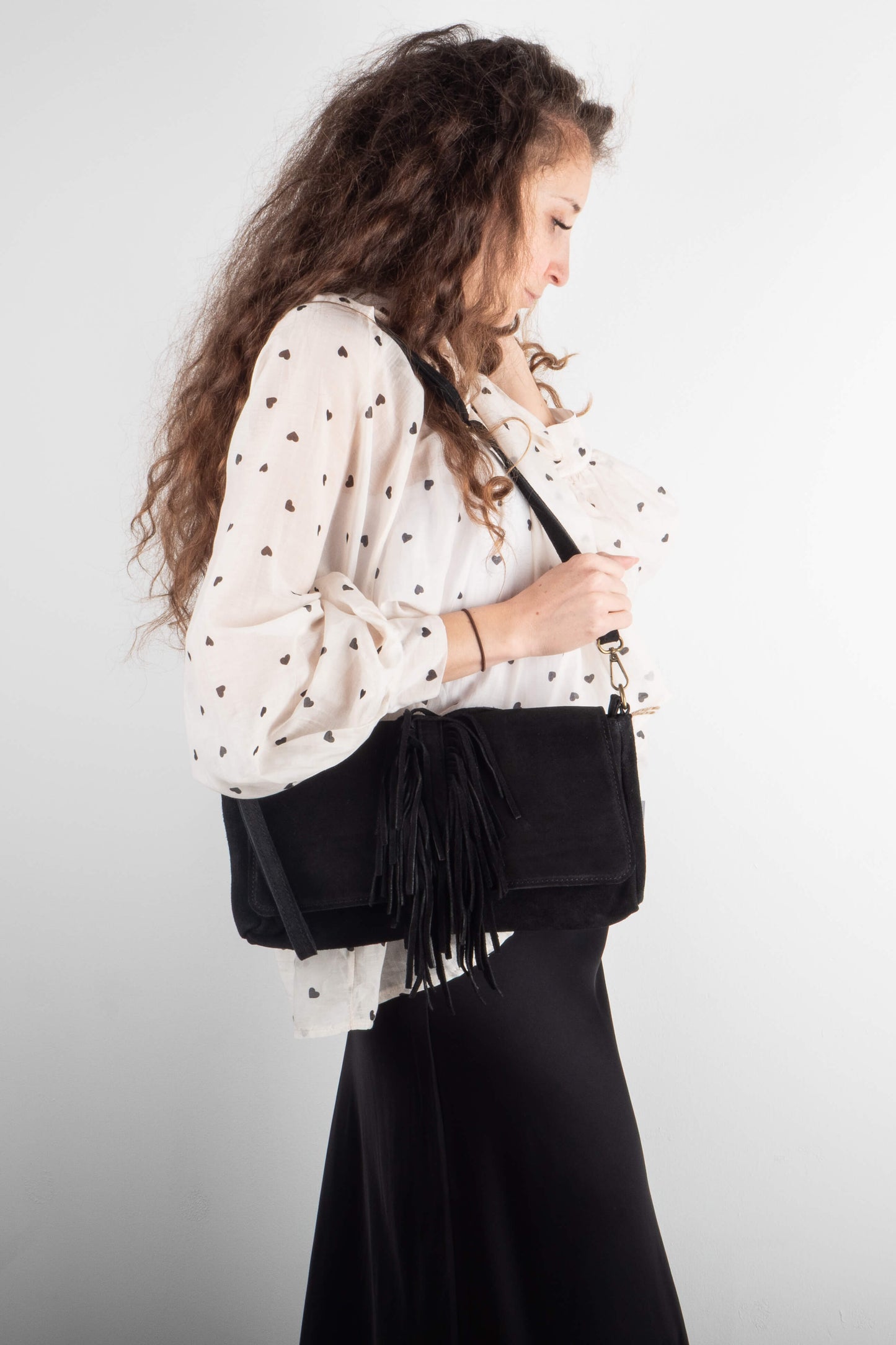 Borsa Frangette Nera