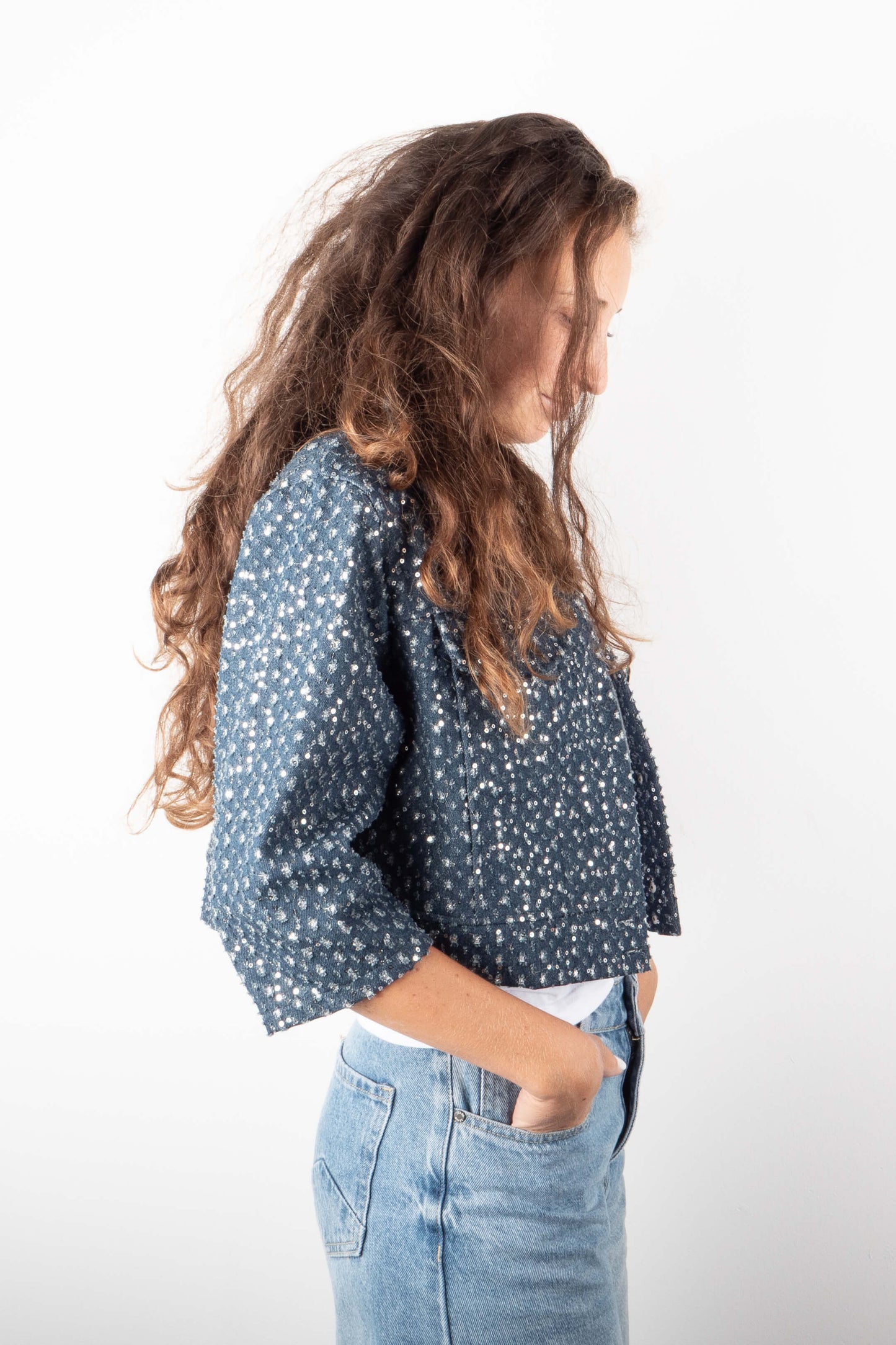 Giacca Jeans Paillettes