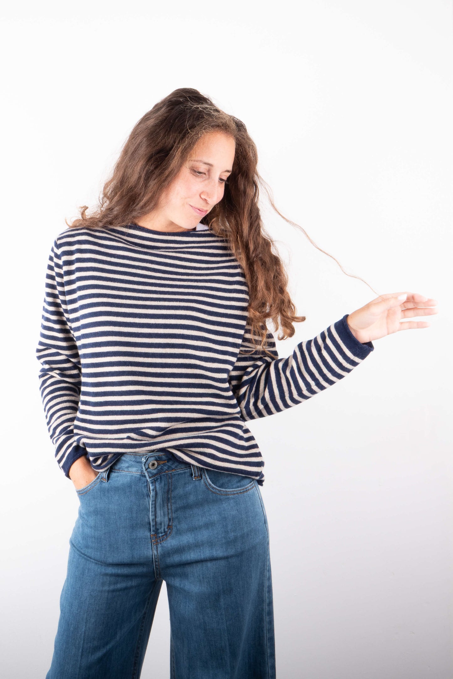 Maglioncino Righe Blu e Beige