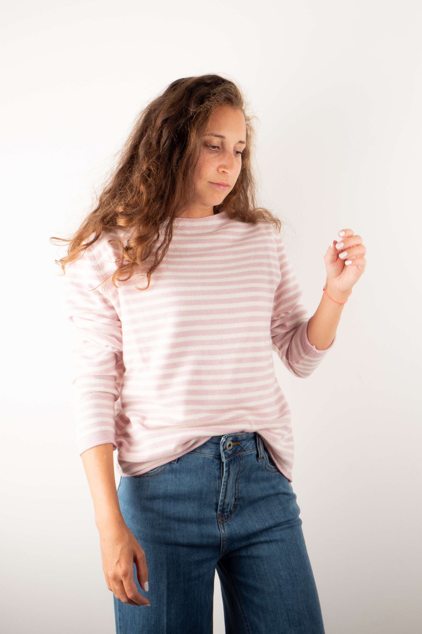 Maglioncino Righe Rosa e Panna