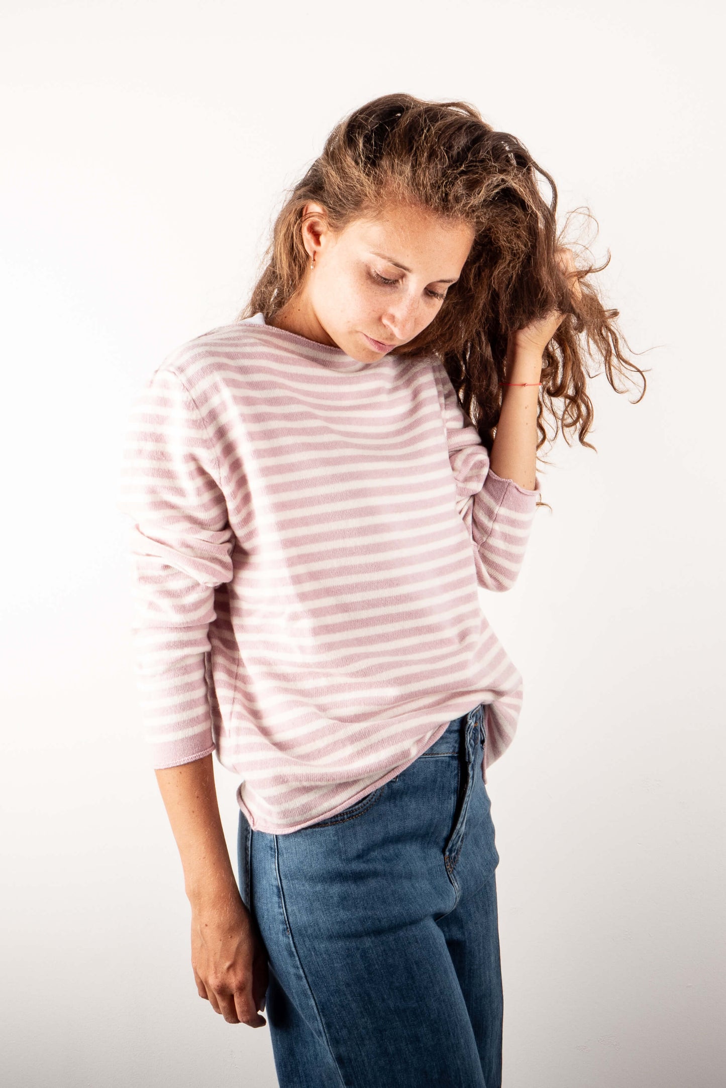 Maglioncino Righe Rosa e Panna