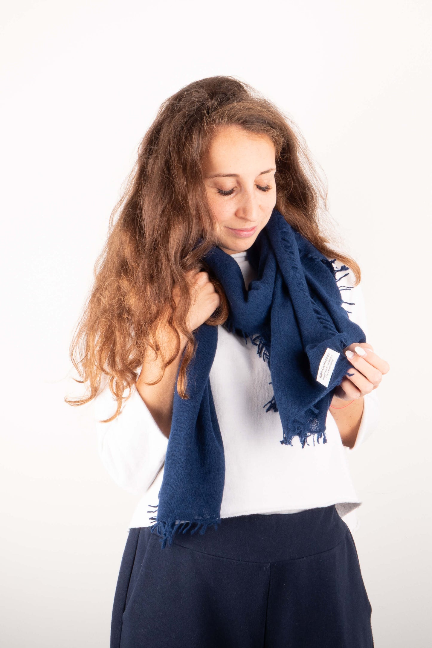 Sciarpa in Cashmere Nuvoletta Blu