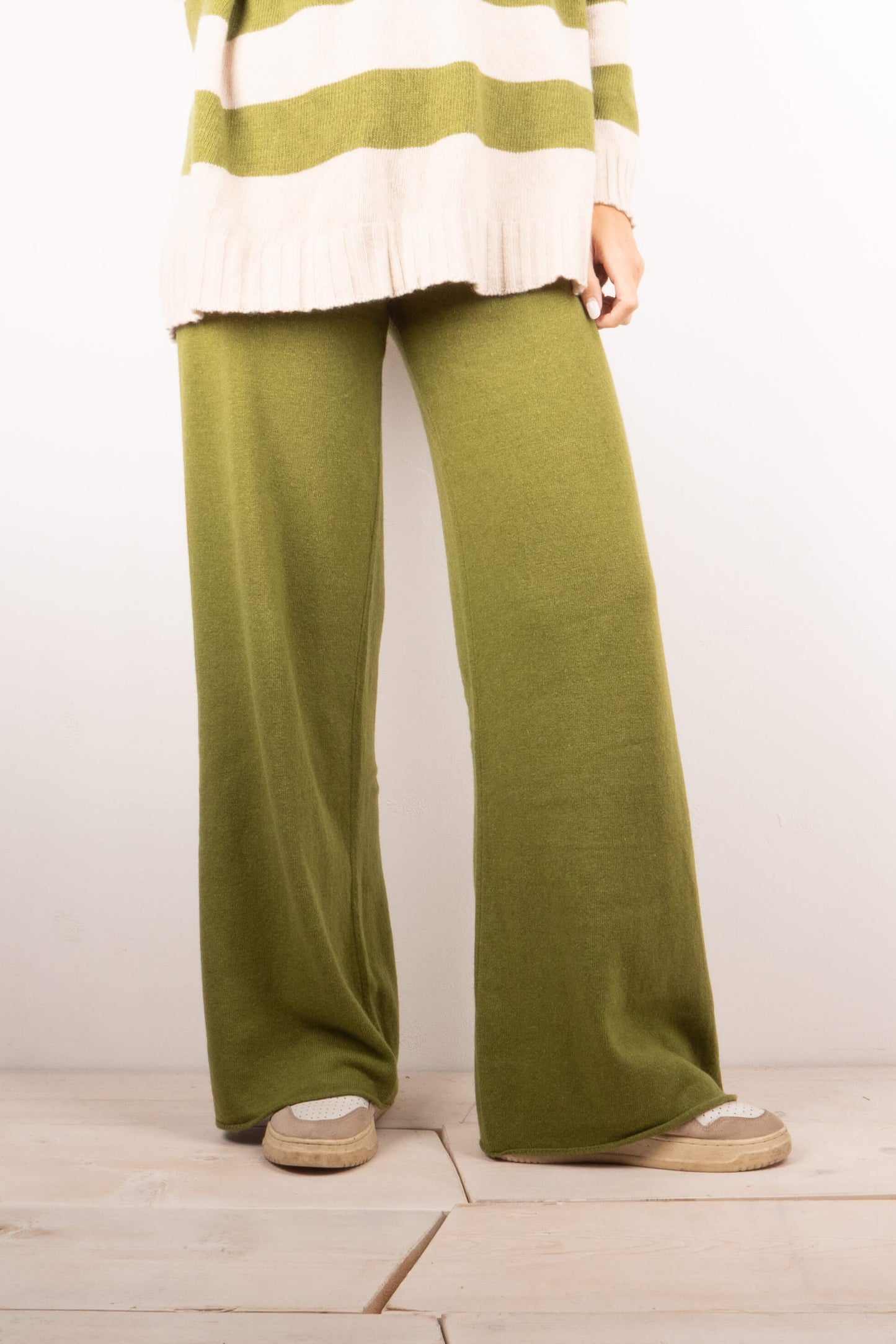 Pantalone in Lana verde pistacchio