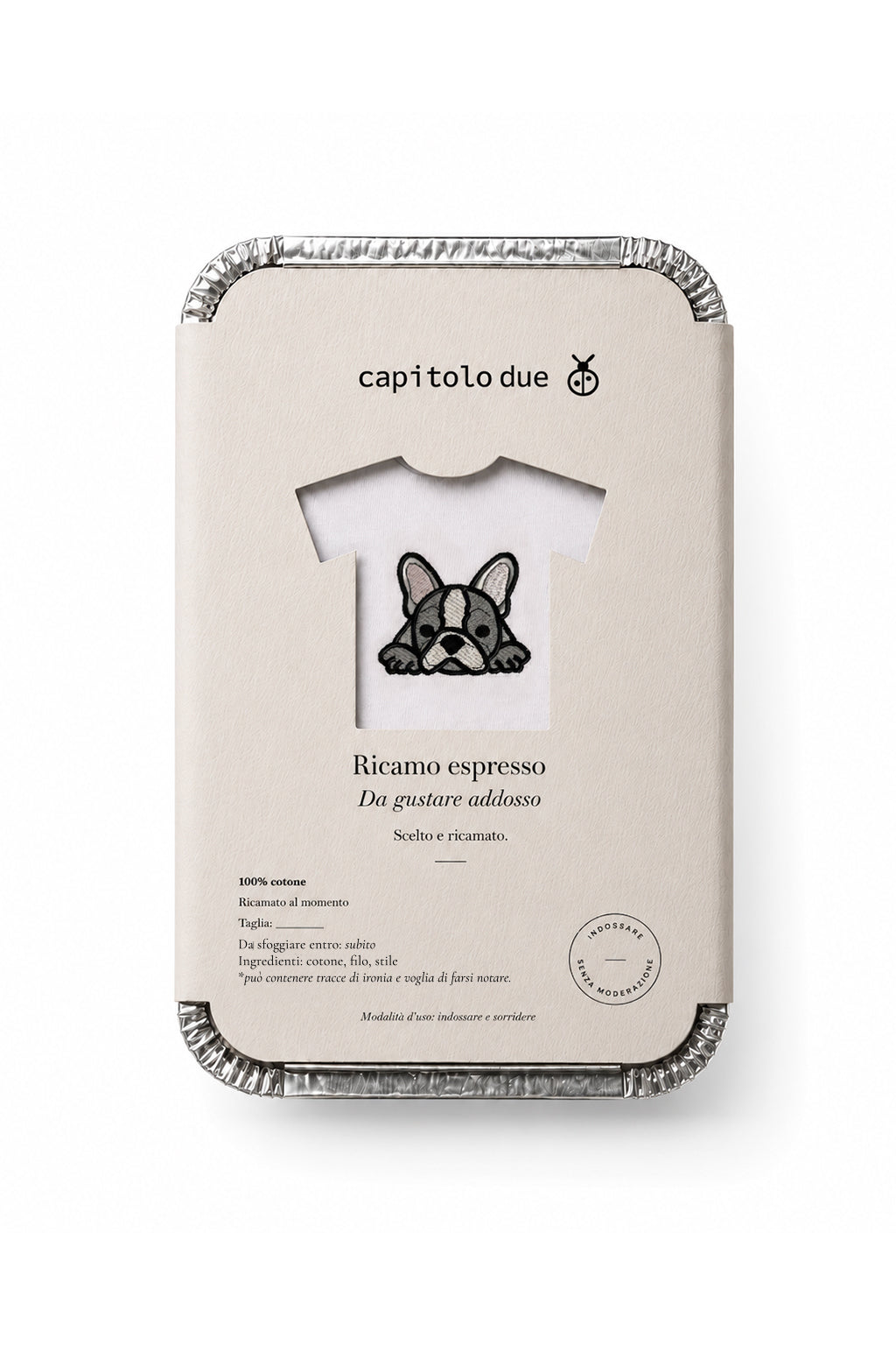 T-shirt ricamata - Bulldog Frenchy