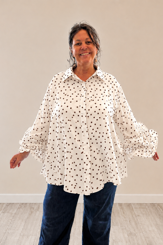 Camicia Pois con Manica Volant