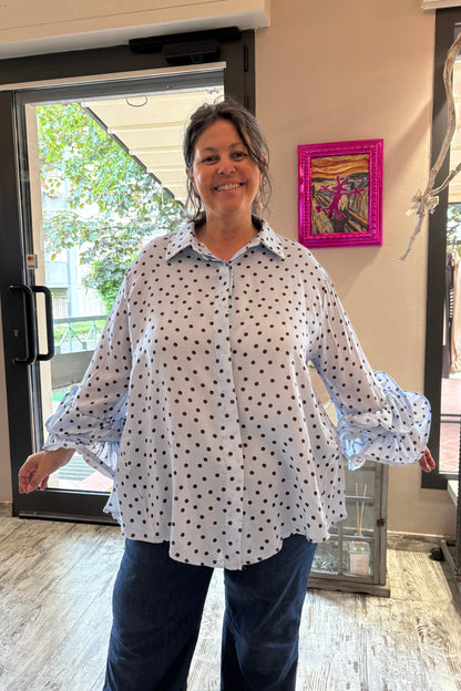 Camicia Pois con Manica Volant