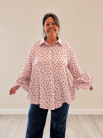 Camicia Pois con Manica Volant