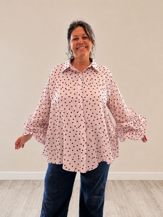 Camicia Pois con Manica Volant