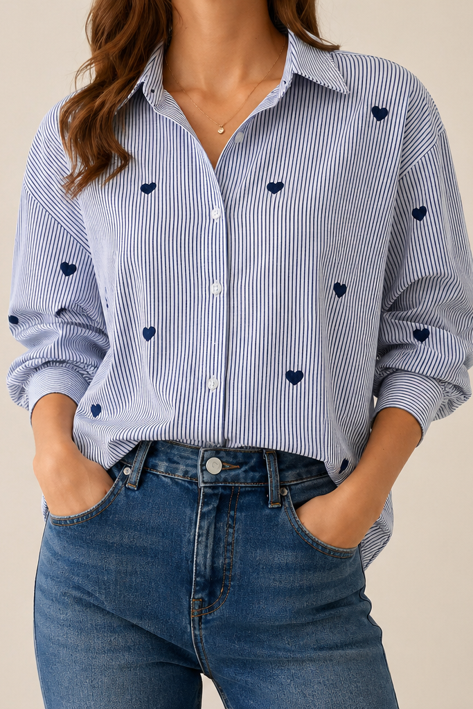 Camicia Cuori Blu