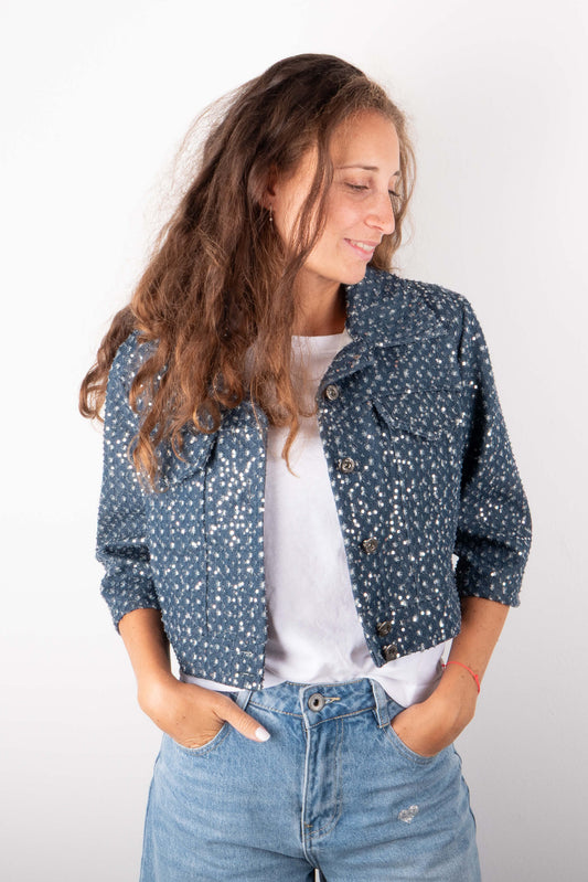 Giacca Jeans Paillettes