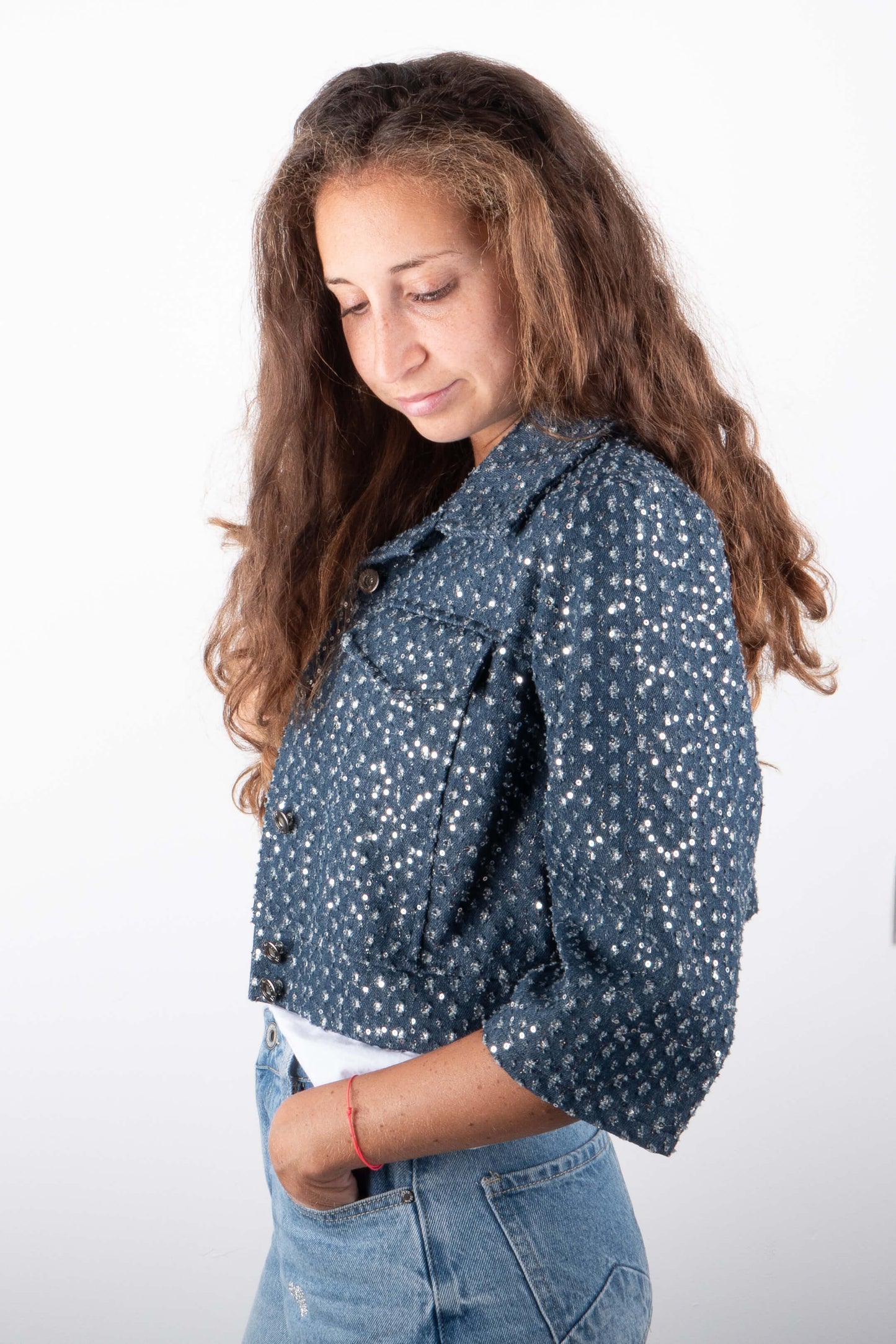 Giacca Jeans Paillettes