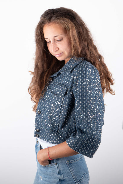 Giacca Jeans Paillettes
