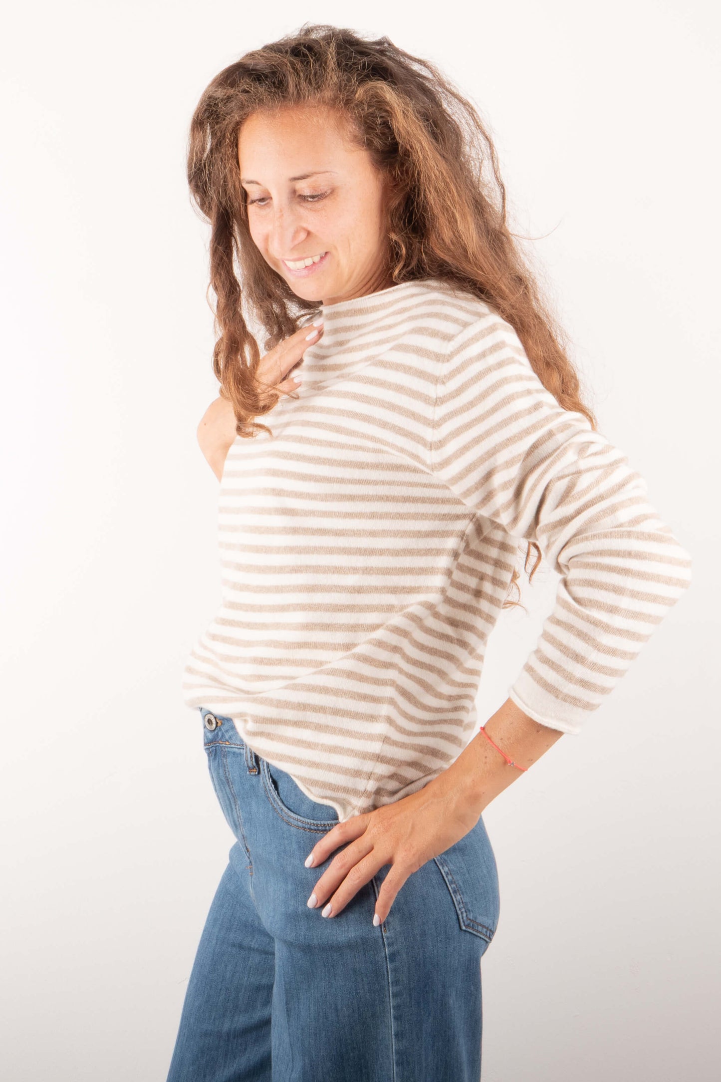 Maglioncino Righe Beige e Panna