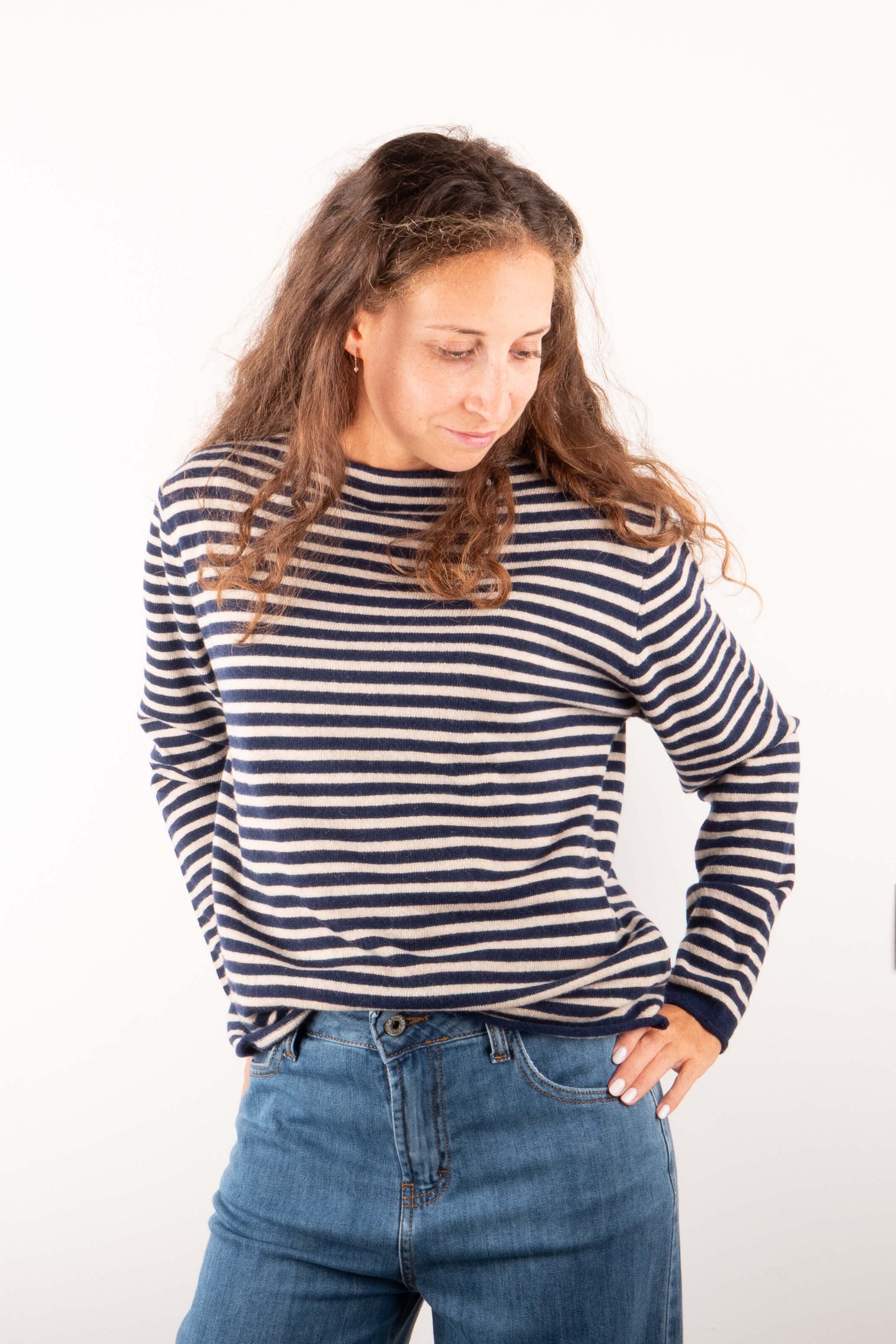 Maglioncino Righe Blu e Beige