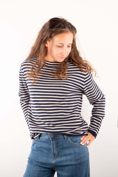 Maglioncino Righe Blu e Beige