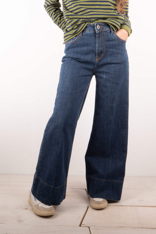 Pantalone Bordo Jeans Scuro