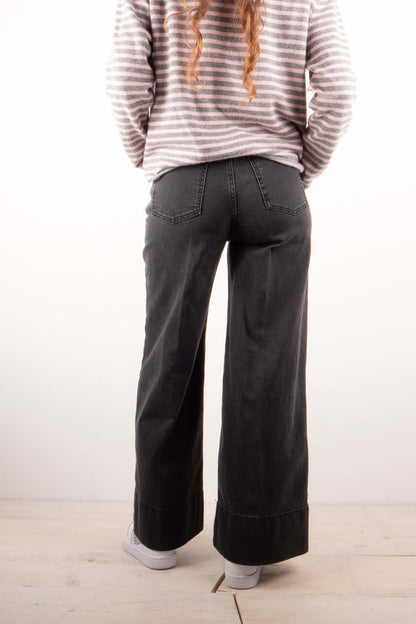 Pantalone Bordo Jeans Nero