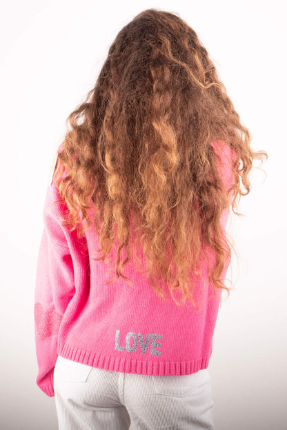 Maglione Cuore Fuxia