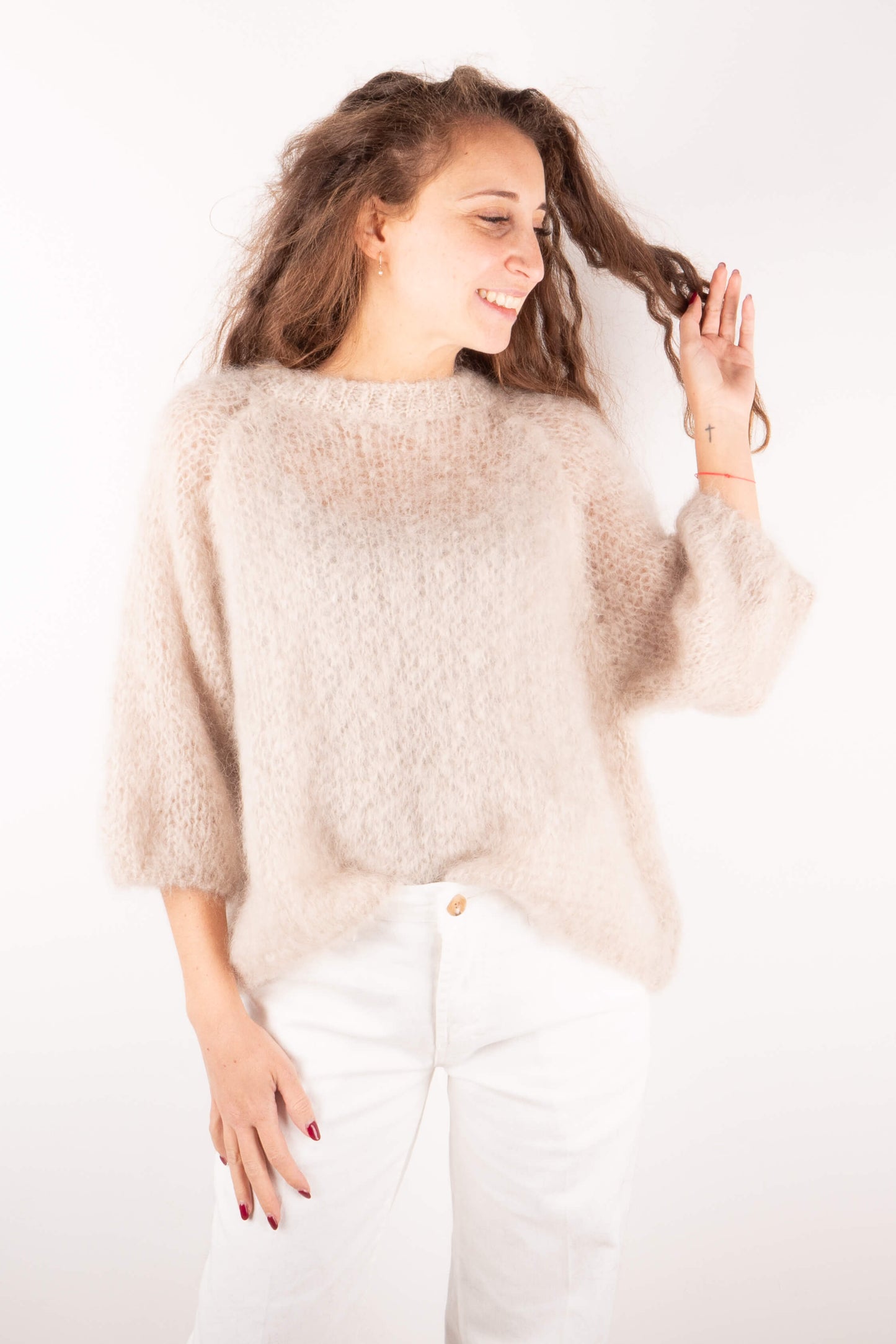 Maglione Kid Mohair Beige