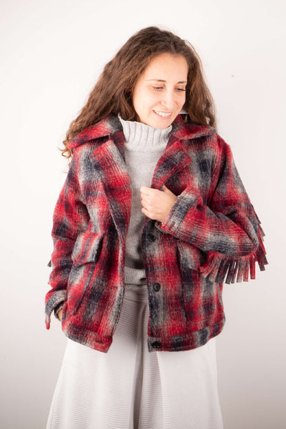 Giacca Country Lana con Frange