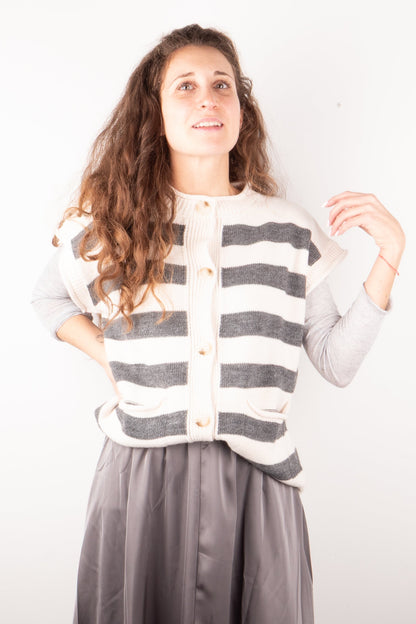 Gilet Rigato con Taschine