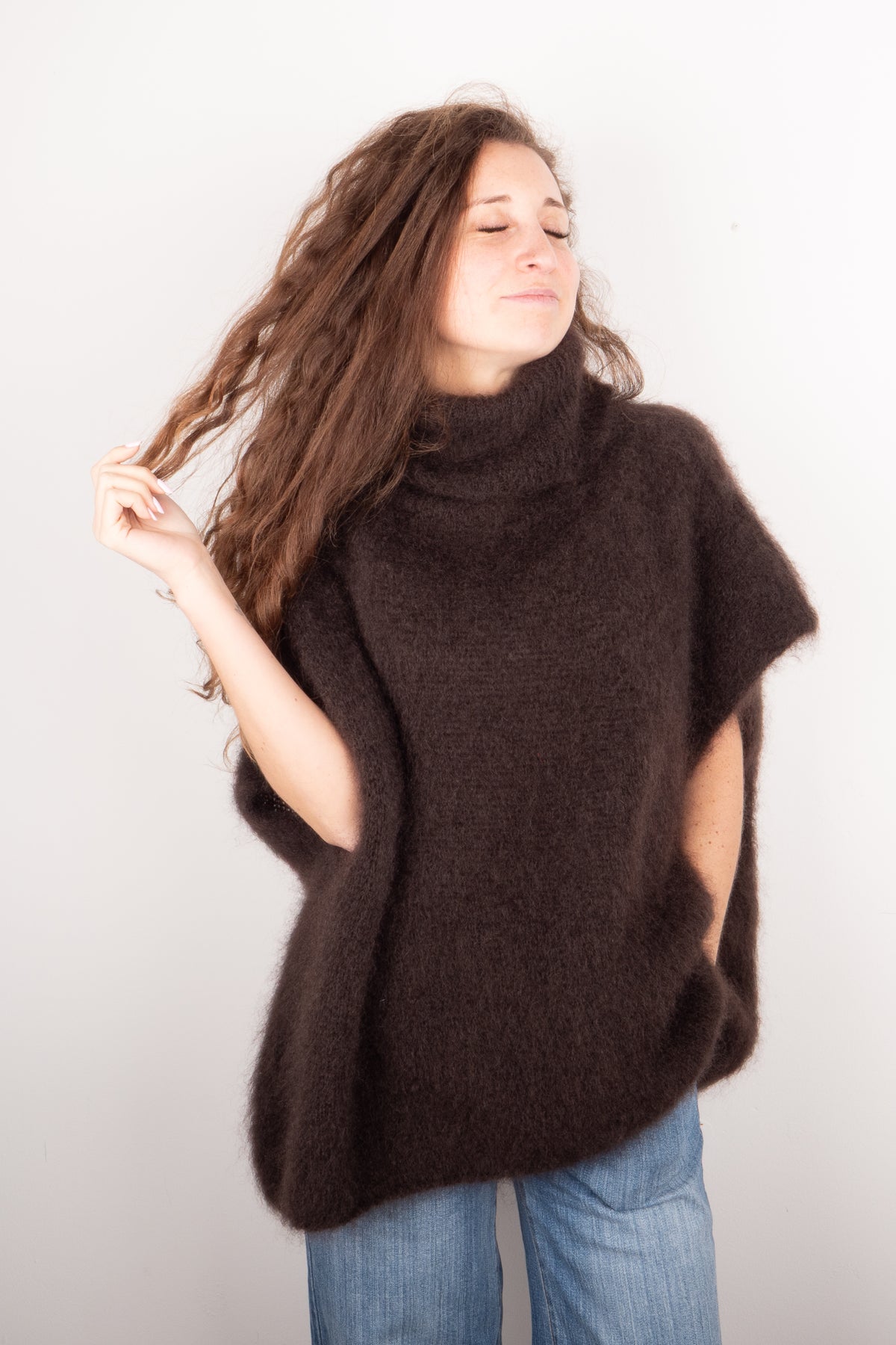 Poncho in Kid Mohair