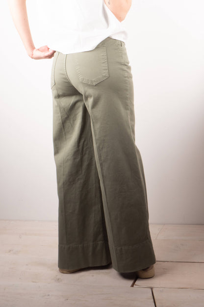Pantalone Bordo Cotone Salvia