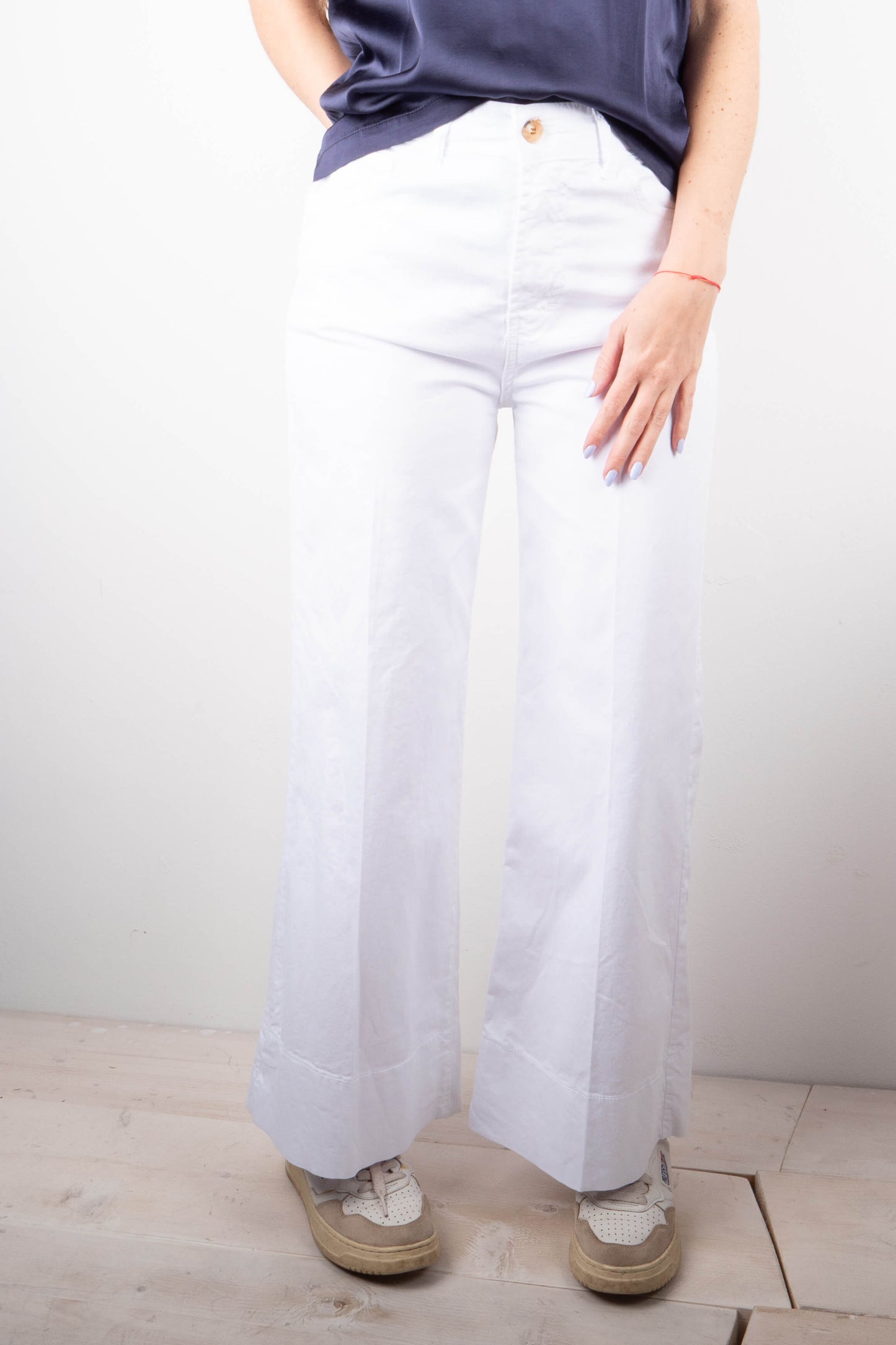 Pantalone Bordo Cotone Bianco
