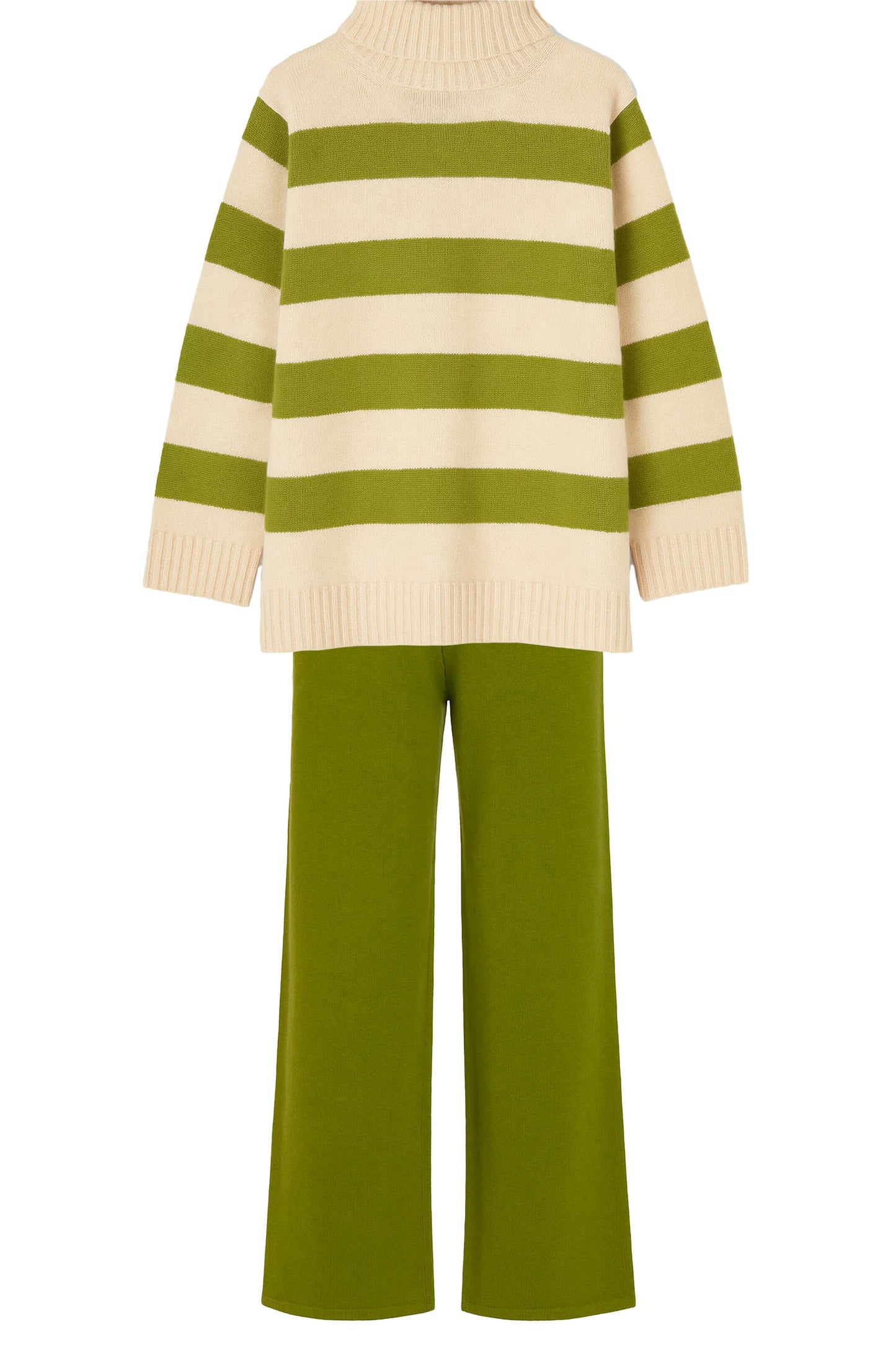 Completo Rigato in lana Pantaloni & Dolcevita