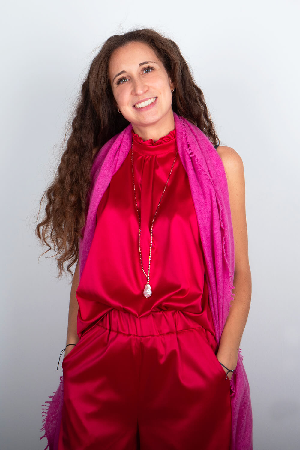 camicia seta donna fucsia