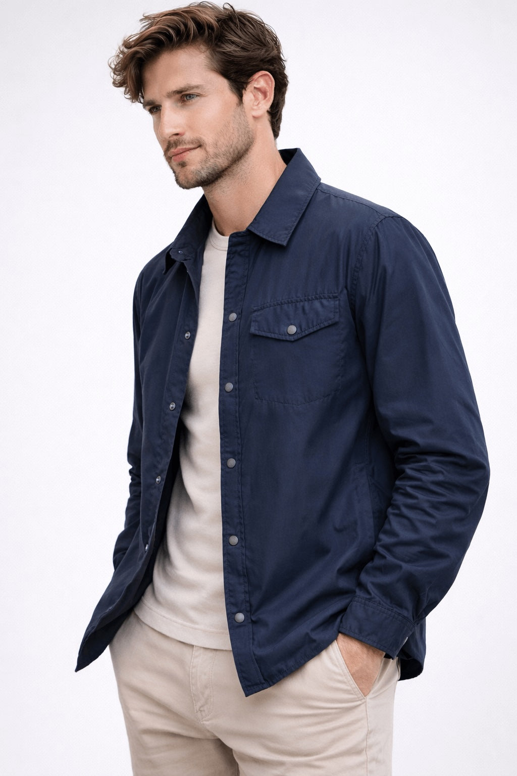 Giacca Camicia Uomo Edlina 100 grammi Blu