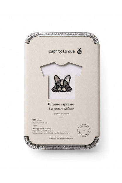 T-shirt ricamata - Bulldog Frenchy